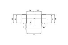 Wavin Ventiza T-raccordo PVC ovale 195x80x50 mm per diametro 125 mm M/M/M