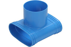 Wavin Ventiza T-raccordo PVC ovale 195x80x50 mm per diametro 125 mm M/M/M