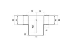 Wavin Ventiza Ramo T in PVC ovale 195x80x100 per diametro 125 mm M/M/M