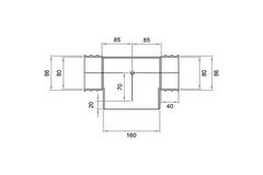 Wavin Ventiza Ramo T in PVC ovale 195x80 mm per diametro 160 mm M/M/M