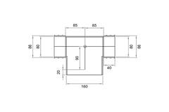 Wavin Ventiza Raccordo T in PVC ovale 235x80 mm per diametro 160 mm M/M/M