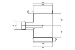 Wavin Ventiza Ramo T in PVC ovale 195x80 mm M/M/M
