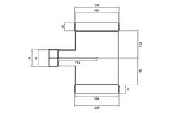 Wavin Ventiza Ramo T in PVC ovale 195x80 mm M/M/M