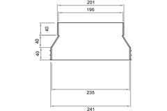 Wavin Ventiza Riduzione PVC ovale 235x80 mm a 195x80 mm M/M