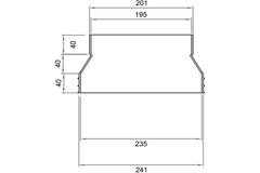 Wavin Ventiza Riduzione PVC ovale 235x80 mm a 195x80 mm M/S