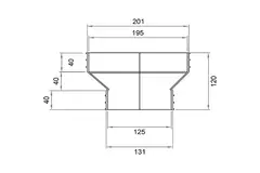 Wavin Ventiza Riduzione PVC ovale 195x80 mm a 125 mm M/M