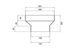 Wavin Ventiza Transizione PVC ovale 195x80 mm a 125 mm eccentrico M/S