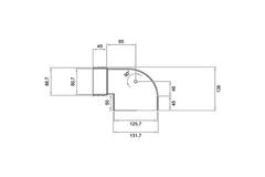Wavin Ventiza Estremità 90 gradi PVC ovale 195x80x50 mm per diametro 125 mm M/M