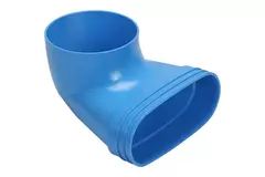 Wavin Ventiza Estremità 90 gradi PVC ovale 195x80x70 mm per diametro 125 mm M/M