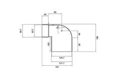 Wavin Ventiza Estremità 90 gradi PVC ovale 195x80x100 mm per diametro 125 mm M/M