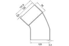 Wavin Ventiza curva 45 gradi PVC rotonda per diametro 125 mm M/S