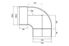 Wavin Ventiza curva 90 gradi PVC rotonda 160 mm M/S