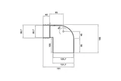 Wavin Ventiza estremità 90 gradi PVC rotonda 125x80x100 mm M/M