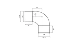 Wavin Ventiza curva 90 gradi PVC rotonda 125 mm M/M