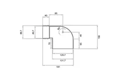 Wavin Ventiza estremità 90 gradi PVC rotonda 125x80x70 mm M/M