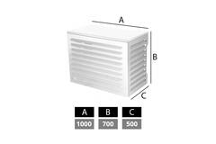 ClimaConnect: involucro per climatizzatore e pompa di calore, modello piccolo, RAL 9010 Bianco