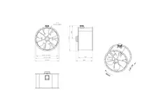 Ventilatore assiale per fumi canalizzati da 1120 mm F300- AL 1120 D6 F3 02 CFG