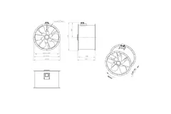 Ventilatore assiale per fumi canalizzati da 900 mm F300- AL 900 D4 F3 02 CFG
