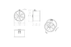 Ventilatore assiale per fumi canalizzati da 900 mm F300- AL 900 D6 F3 01 CFG