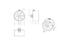 Ventilatore assiale da 1250 mm per fumi F300- AL 1250 D6 F3 02 CFG