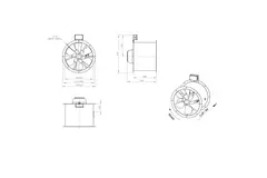 Ventilatore assiale da 450 mm canalizzato per fumi F300- AL 450 D2 F3 01 CFG