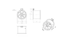 Ventilatore assiale da 500 mm canalizzato per fumi F300- AL 500 D4 F3 01 CFG