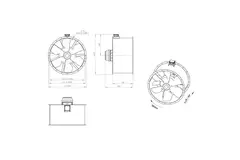 Ventilatore assiale da 1250 mm per fumi F300- AL 1250 D6 F3 03 CFG