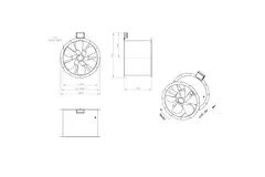 Ventilatore assiale per fumi canalizzati da 560 mm F300- AL 560 D4 F3 01 CFG