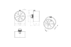 Ventilatore assiale da 1250 mm per fumi F300- AL 1250 D6 F3 04 CFG