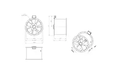 Ventilatore assiale per fumi canalizzati da 560 mm F300- AL 560 D4 F3 02 CFG