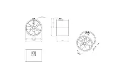 Ventilatore assiale da 800 mm per fumi F300- AL 800 D6 F3 01 CFG