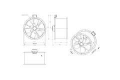 Ventilatore assiale per fumi canalizzati da 710 mm F300- AL 710 D6 F3 01 CFG