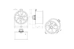 Ventilatore assiale per fumi canalizzati da 710 mm F300- AL 710 D4 F3 01 CFG
