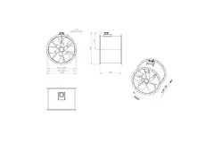 Ventilatore assiale da 800 mm per fumi F300- AL 800 D4 F3 02 CFG