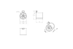 Ventilatore assiale per fumi canalizzati da 355 mm F300- AL 355 D2 F3 02 CFG