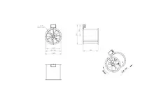 Ventilatore assiale per fumi canalizzati da 355 mm F300- AL 355 D42U F3 01 CFG