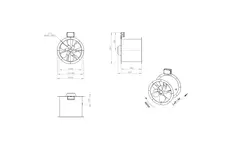 Ventilatore assiale per fumi da 400 mm canalizzato F300- AL 400 D42U F3 01 CFG