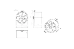 Ventilatore assiale da 630 mm canalizzato per fumi F400 - AL 630 D6 F4 01 CFG
