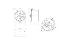 Ventilatore assiale da 630 mm canalizzato per fumi F300- AL 630 D6 F3 02 CFG