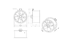 Ventilatore assiale per fumi canalizzati da 710 mm F300- AL 710 D4 F3 02 CFG