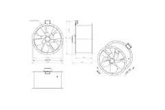 Ventilatore assiale per fumi canalizzati da 710 mm F400 - AL 710 D4 F4 02 CFG