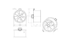 Ventilatore assiale per fumi canalizzati da 710 mm F400 - AL 710 D4 F4 03 CFG