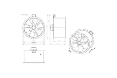 Ventilatore assiale da 710 mm canalizzato per fumi F400 - AL 710 D84U F4 02 CFG