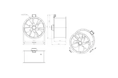 Ventilatore assiale da 710 mm canalizzato per fumi F400 - AL 710 D6 F4 01 CFG