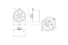 Ventilatore assiale per fumi canalizzati da 710 mm F300- AL 710 D4 F3 03 CFG