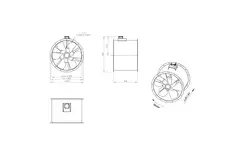 Ventilatore assiale da 800 mm per fumi F400 - AL 800 D6 F4 01 CFG