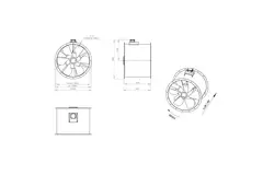 Ventilatore assiale da 800 mm per fumi F400 - AL 800 D6 F4 03 CFG