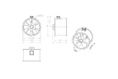 Ventilatore assiale per fumi canalizzati da 900 mm F400 - AL 900 D4 F4 03 CFG