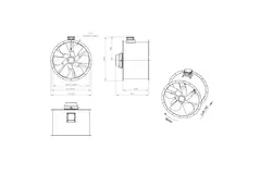 Ventilatore assiale per fumi canalizzati da 900 mm F400 - AL 900 D4 F4 05 CFG
