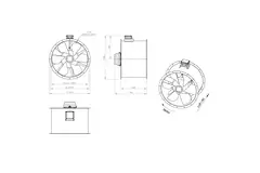 Ventilatore assiale per fumi canalizzati da 900 mm F400 - AL 900 D4 F4 04 CFG